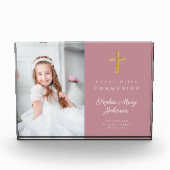 ピンクモダンガールファースト写真 フォトブロック (正面)