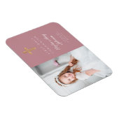 ピンクモダンガールファースト聖餐式の写真 マグネット (右側)