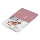 ピンクモダンガールファースト聖餐式の写真 マグネット (左側)