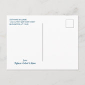 ピンクモダンガールベビー発表写真はがき 案内ポストカード (裏面)