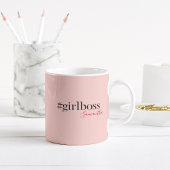 ピンクモダンガールボス&名前 |ギフ最高のガーリート ツートーンマグカップ