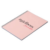 ピンクモダンガールボス&名前 |ギフ最高のガーリート ノートブック (左側)