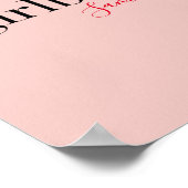 ピンクモダンガールボス&名前 |ギフ最高のガーリート ポスター (角)