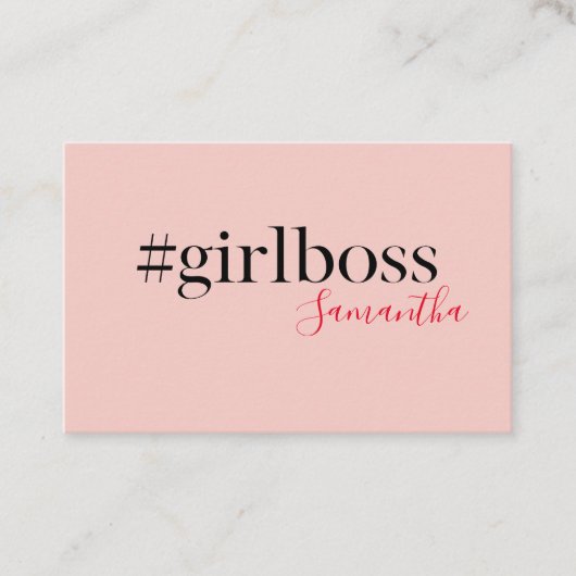 ピンクモダンガールボス&名前 |ギフ最高のガーリート 名刺 (正面)