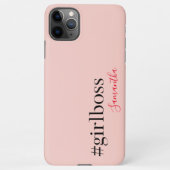 ピンクモダンガールボス&名前 |ギフ最高のガーリート iPhoneケース (裏面)
