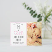 ピンクモダンガール生誕発表葉書 案内ポストカード (スタンド正面)