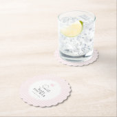 ピンクモダンギンガムスワンベビーシャワーコースター ペーパーコースター (インサイチュ)