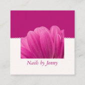 ピンクモダンクエレガントホワイトフローラネイルアーティスト スクエア名刺 (正面)