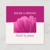 ピンクモダンクエレガントホワイトフローラネイルアーティスト 紹介カード (正面)