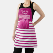 ピンクモダンクエレガントホワイトフローラネイルサロン エプロン (インサイチュ)