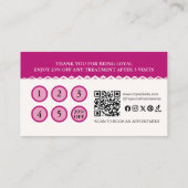 ピンクモダンクエレガントホワイトフローラネイルサロン ロイヤリティカード (裏面)