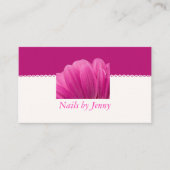 ピンクモダンクエレガントホワイトフローラネイルサロン 名刺 (正面)