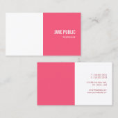 ピンクモダンクエレガントホワイトミニマルテンプレート 名刺 (正面/裏面)