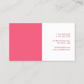 ピンクモダンクエレガントホワイトミニマルテンプレート 名刺 (裏面)