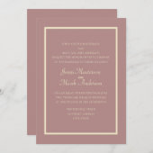 ピンクモダンクダスティバラクリーム結婚式招待状 招待状 (正面/裏面)