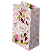 ピンクモダンクパターン（の模様が）ある スモールペーパーバッグ (裏面アングル)