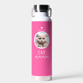 ピンクモダンクパーソナライズされたキャットマカスタムマ写真 ウォーターボトル (正面)