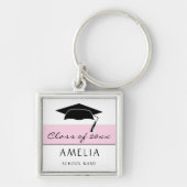 ピンクモダンクラス及び学名卒業 キーホルダー (正面)