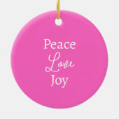 ピンクモダンクリスマスエンジェルハート名前をカスタムする年 セラミックオーナメント (裏面)