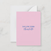 ピンクモダンクリスマスツリーカスタムバックバジェット ノートカード (裏面)