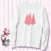 ピンクモダンクリスマスツリーズモノグラムTシャツ Tシャツ