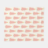 ピンクモダンクリスマスツリーフリースアイボリー毛布 フリースブランケット (正面(横))