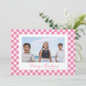 ピンクモダンクリスマスホリデーカード シーズンカード (スタンド正面)