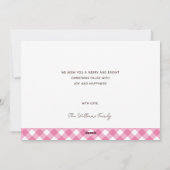 ピンクモダンクリスマスホリデーカード シーズンカード (裏面)