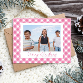 ピンクモダンクリスマスホリデーカード シーズンカード
