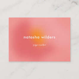 ピンクモダングラディエートオンブレヨガフィットネス 名刺