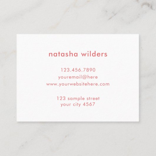 ピンクモダングラディエートオンブレヨガフィットネス 名刺 (裏面)