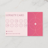 ピンクモダングラデーションのメイクアップアーティストマーケティング ロイヤリティカード (裏面)