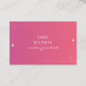 ピンクモダングラデーションのメイクアップアーティストマーケティング ロイヤリティカード (正面)