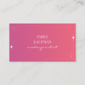 ピンクモダングラデーションのメイクアップアーティスト 名刺 (正面)