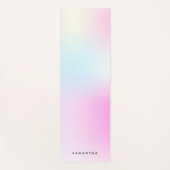 ピンクモダングラデーションのモノグラム名 ヨガマット (正面)