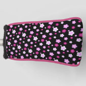 ピンクモダングラデーションの花のパターン名 ゴルフヘッドカバー (正面)