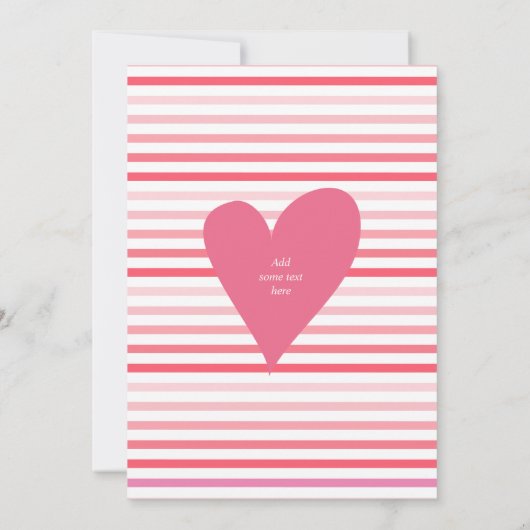 ピンクモダングラデーションクLOVEハートバレンタインデーパーティー 招待状 (裏面)