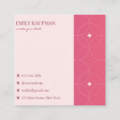 ピンクモダングラデーショントレンディーメイクアップアーティスト スクエア名刺 (裏面)