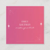 ピンクモダングラデーショントレンディーメイクアップアーティスト スクエア名刺 (正面)