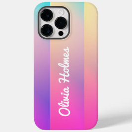 ピンクモダングラデーション色ブロック名モノグラム Case-Mate iPhone 14 PRO MAXケース