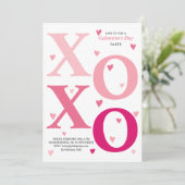 ピンクモダングラデーションHOOハートガレンティンデイパーティー 招待状 (スタンド正面)
