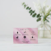 ピンクモダングラム虹色スパークルキャンドル気にブ 名刺 (スタンド正面)