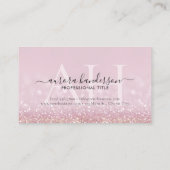 ピンクモダングリッターイニシャル 名刺 (裏面)