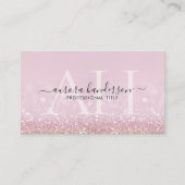ピンクモダングリッターイニシャル 名刺 (正面)