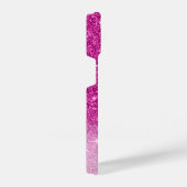 ピンクモダングリッターガーリーモノグラムの iPhoneケース (右側面)