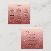 ピンクモダングリッターケ気にーキ スクエア名刺 (正面/裏面)