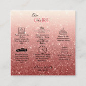 ピンクモダングリッターケ気にーキ スクエア名刺 (正面)