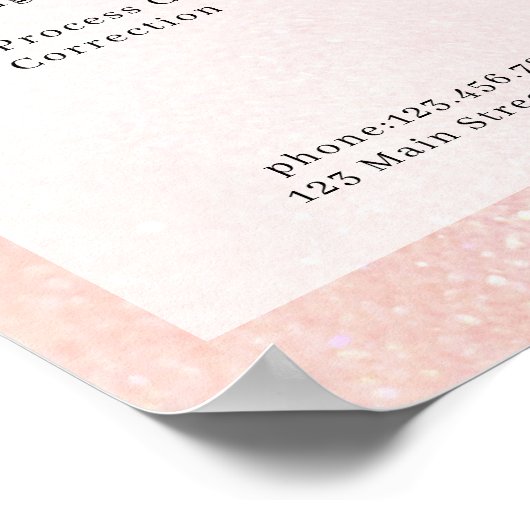 ピンクモダングリッターサロン価格表 ポスター (角)