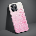 ピンクモダングリッターシガーリーックパーソナライズされた名 Case-Mate iPhone 14ケース<br><div class="desc">ピンクモダンのグリッターシックな名前iPhone 14電話のケースは手の書のスクリプトのタイポグラフィで名前のピンクのグリッターの背景を備え頭が切れるてガーリーグラデーション、のシックな名前iPhone 14。クリスマス、誕生日、母の日、友達、姉妹などへの最高の贈り物として完璧。©Evco Studio www.zazzle.com/store/evcostudioによる設計</div>