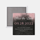 ピンクモダングリッターシックQuinceanera日付を保存 マグネット (正面/裏面)